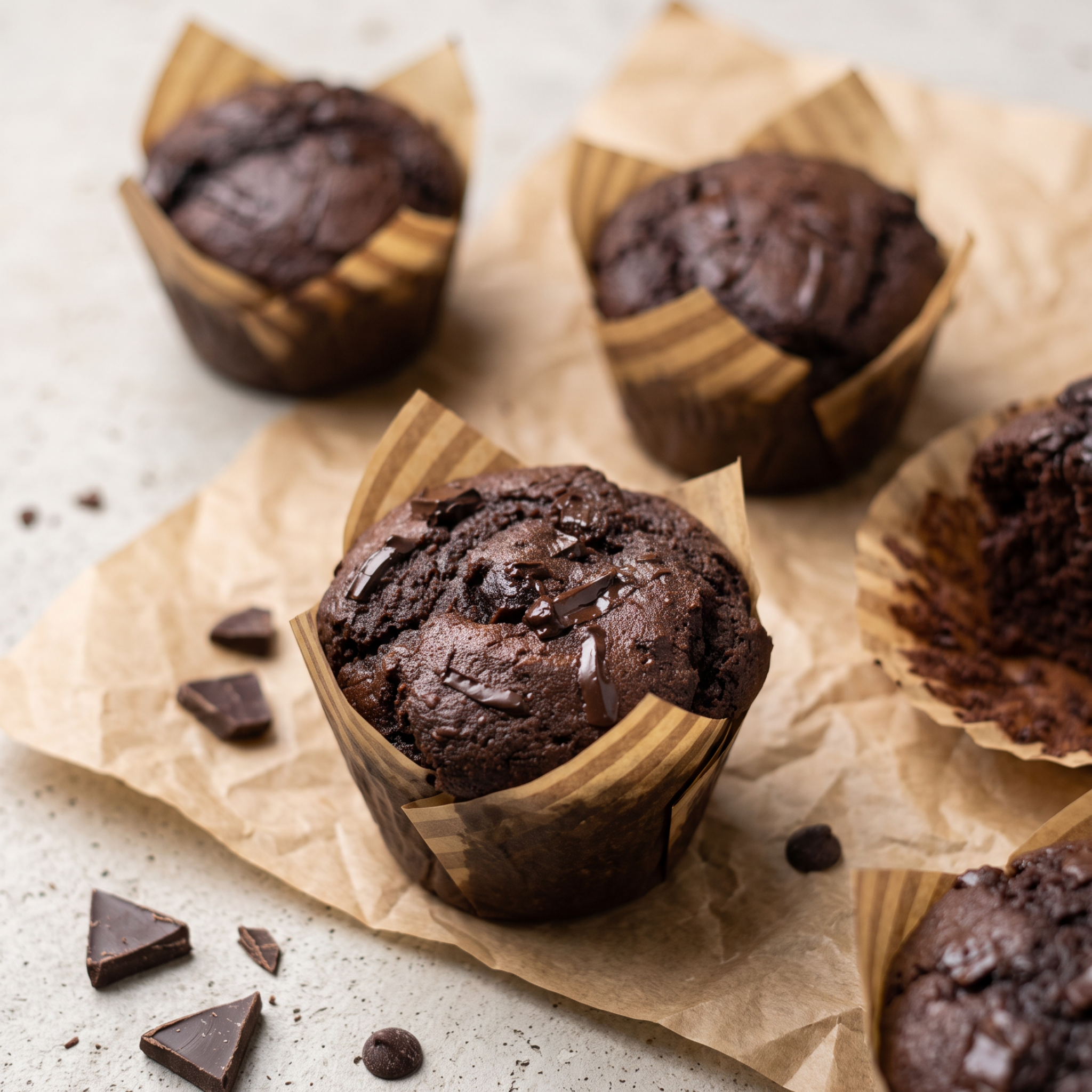 Muffin à la cerise et au chocolat noir