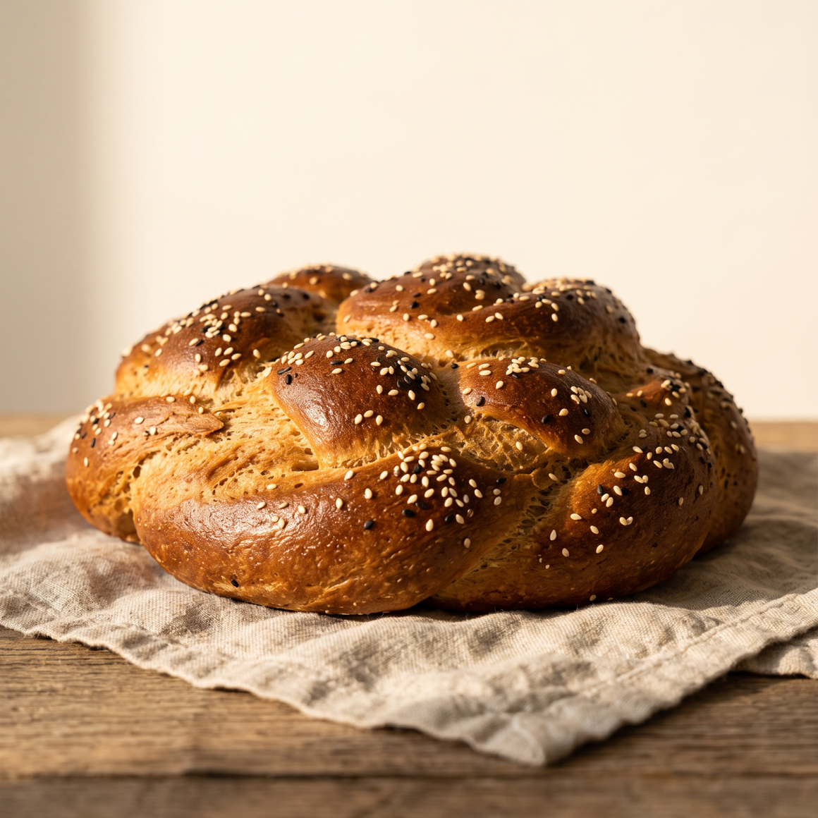 Challah intégrale miel & sésame