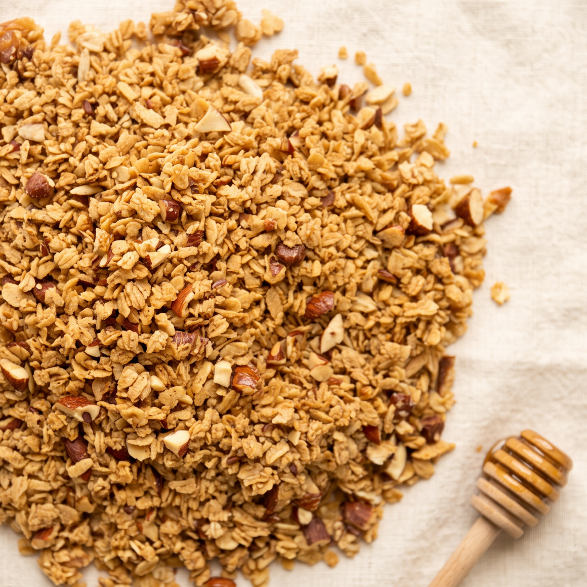 Granola au miel et aux éclats de caramel salé
