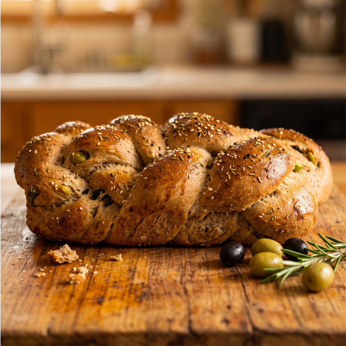 Challah intégrale aux 3 olives
